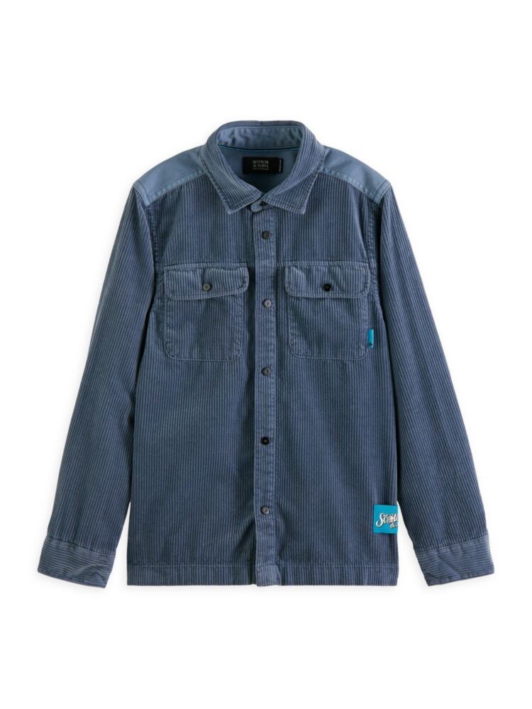 

Вельветовая рубашка для маленьких мальчиков и мальчиков Scotch & Soda, синий