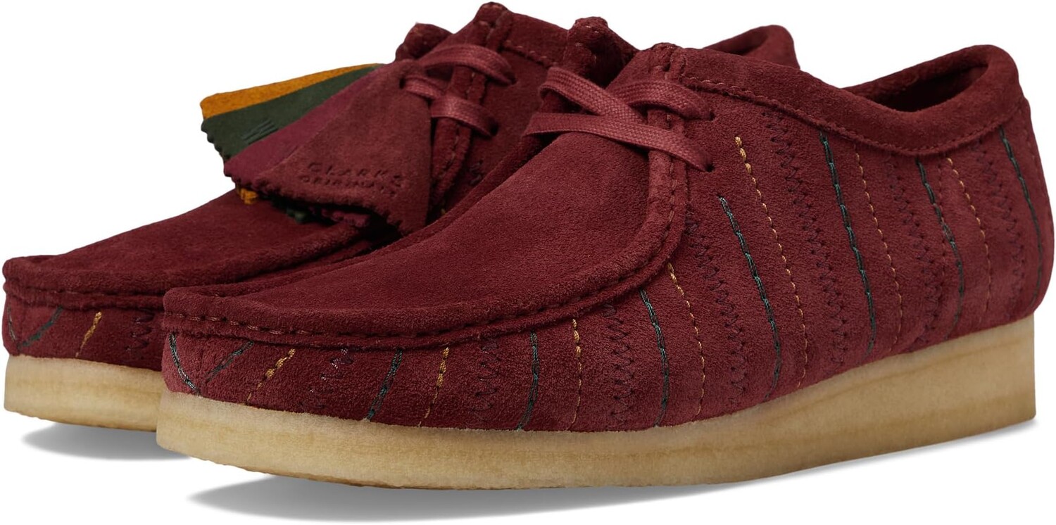 

Кроссовки Wallabee Clarks, цвет Burgundy Combi