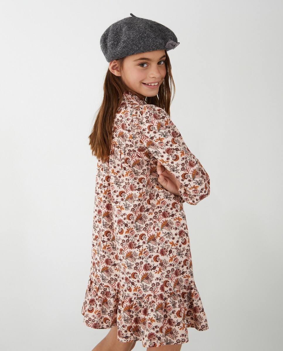 

Платье для девочки с цветами и длинными рукавами Kids El Corte Inglés, розовый