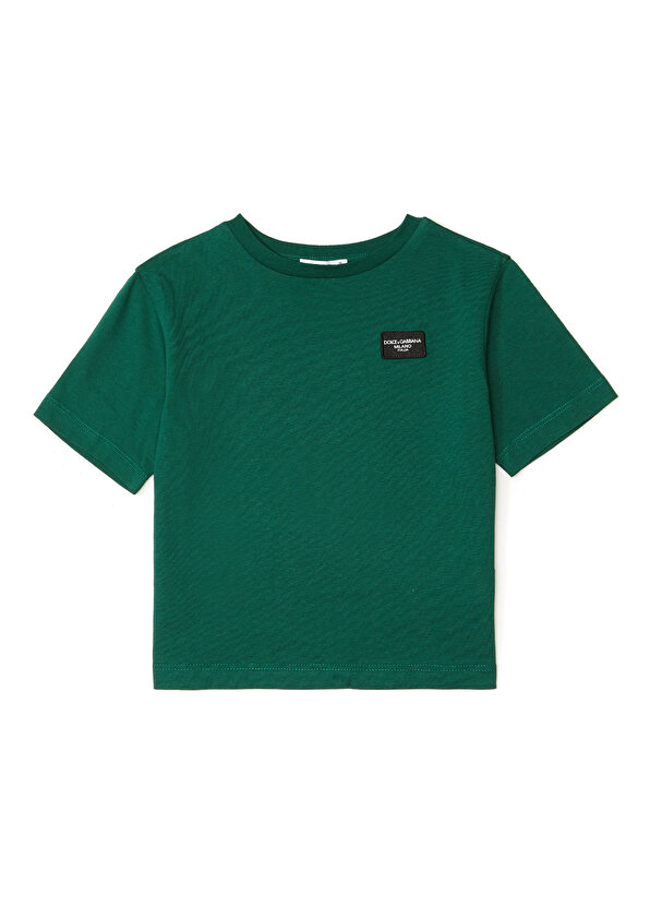 Темно-зеленая футболка с логотипом для мальчика Dolce&Gabbana