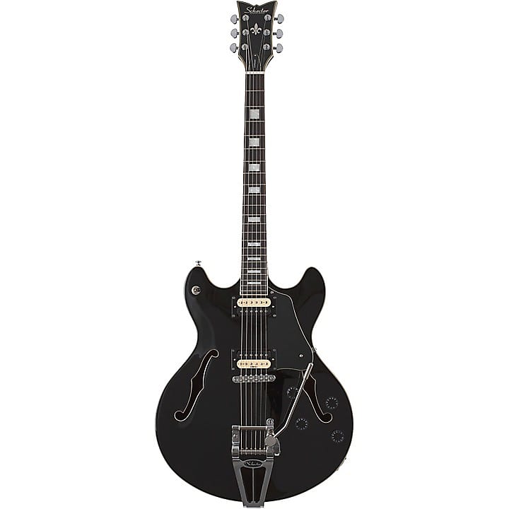 цена Электрогитара Schecter Guitar Research Corsair Semi-Hollow Electric Guitar Gloss Black 1552