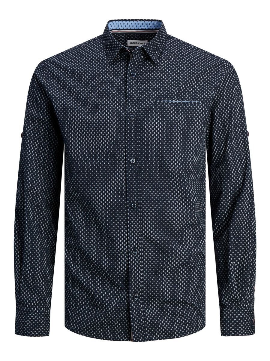 

Рубашка узкого кроя на пуговицах JACK & JONES, ночная синяя