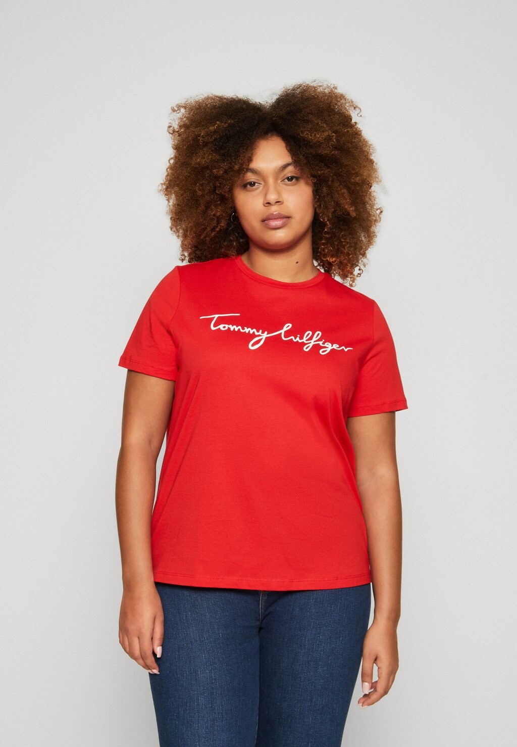 

Футболка с принтом Signature Tee Tommy Hilfiger, цвет fierce red