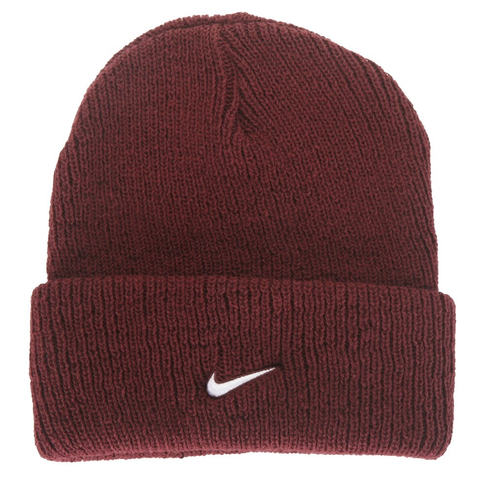

Вязаная шапка-бини с манжетами Peak Swoosh Nike, бордовый