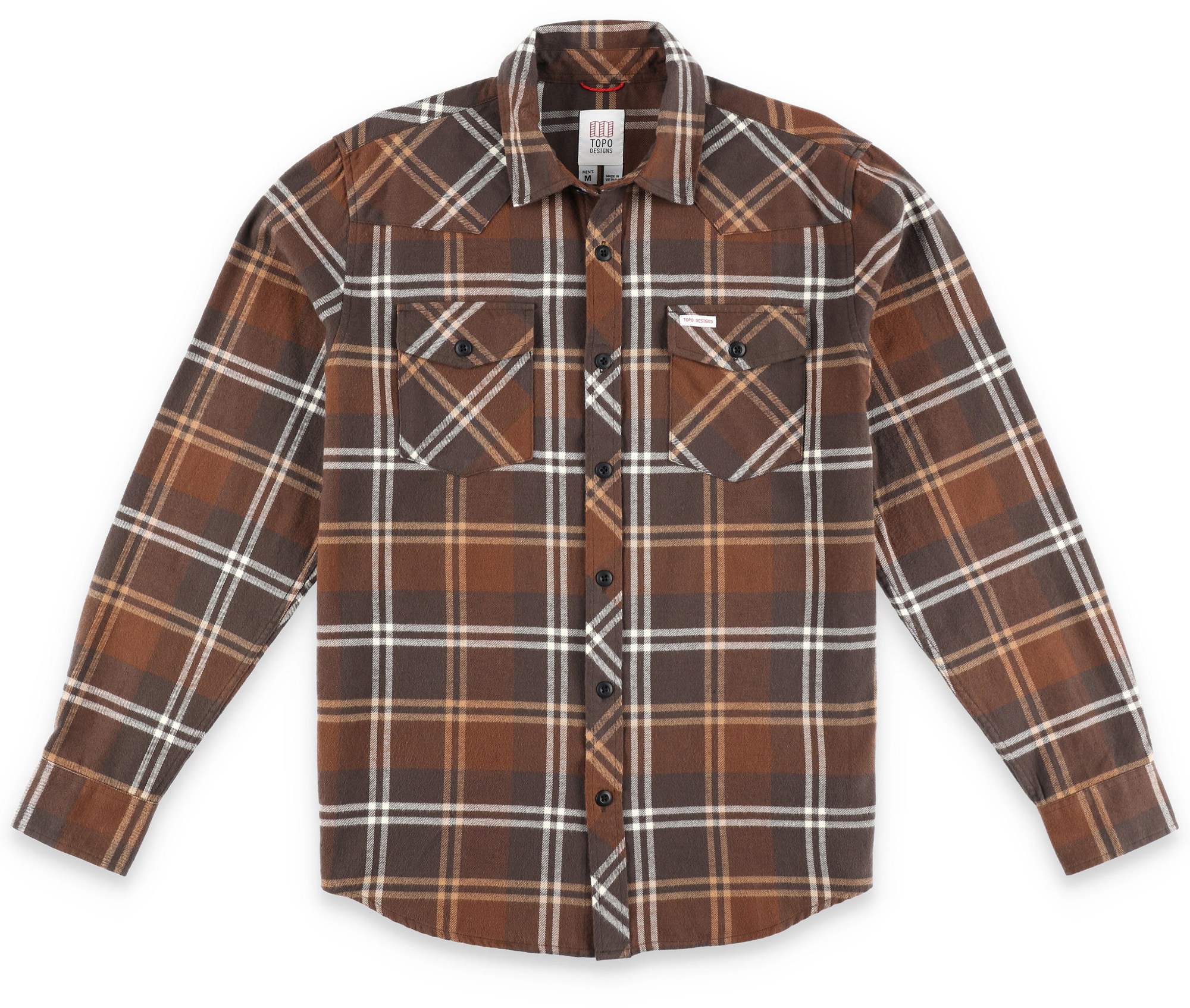 Рубашка Mountain в клетку — мужская Topo Designs, коричневый фото