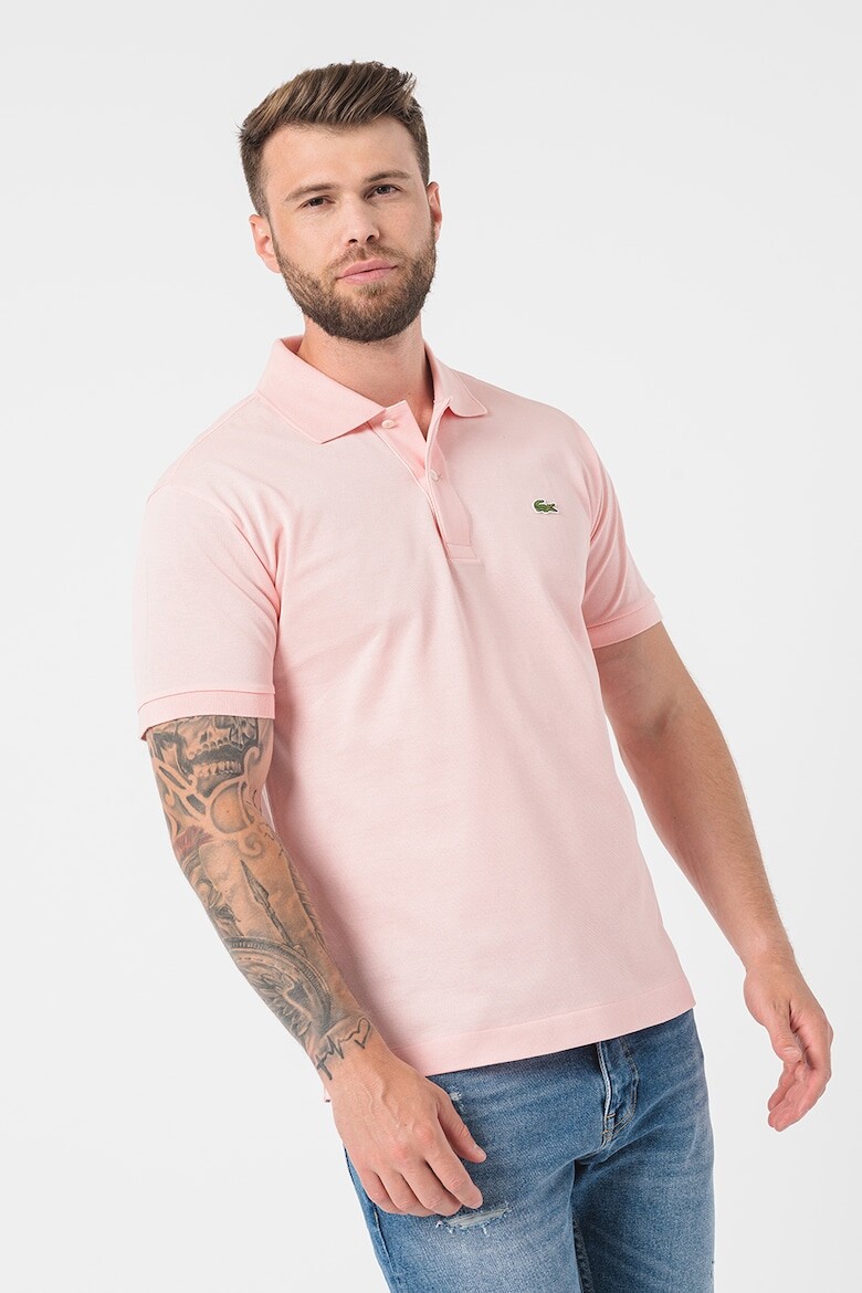 

Хлопковая футболка пике с воротником Lacoste, розовый