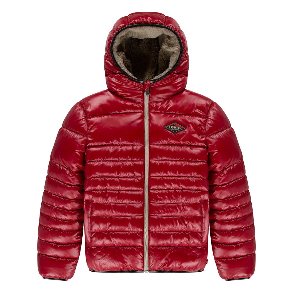 Куртка Levi's Sherpa Lined Teen Puffer, красный