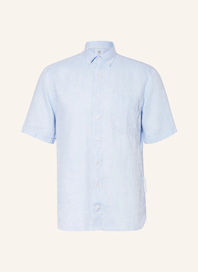 Рубашка с короткими рукавами lykos стандартного кроя из льна Bogner, синий