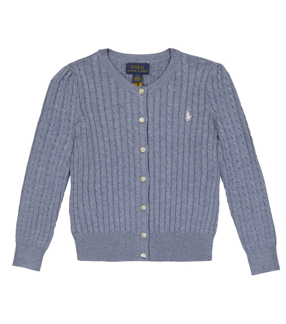 

Хлопковый кардиган вязки косами Polo Ralph Lauren, синий