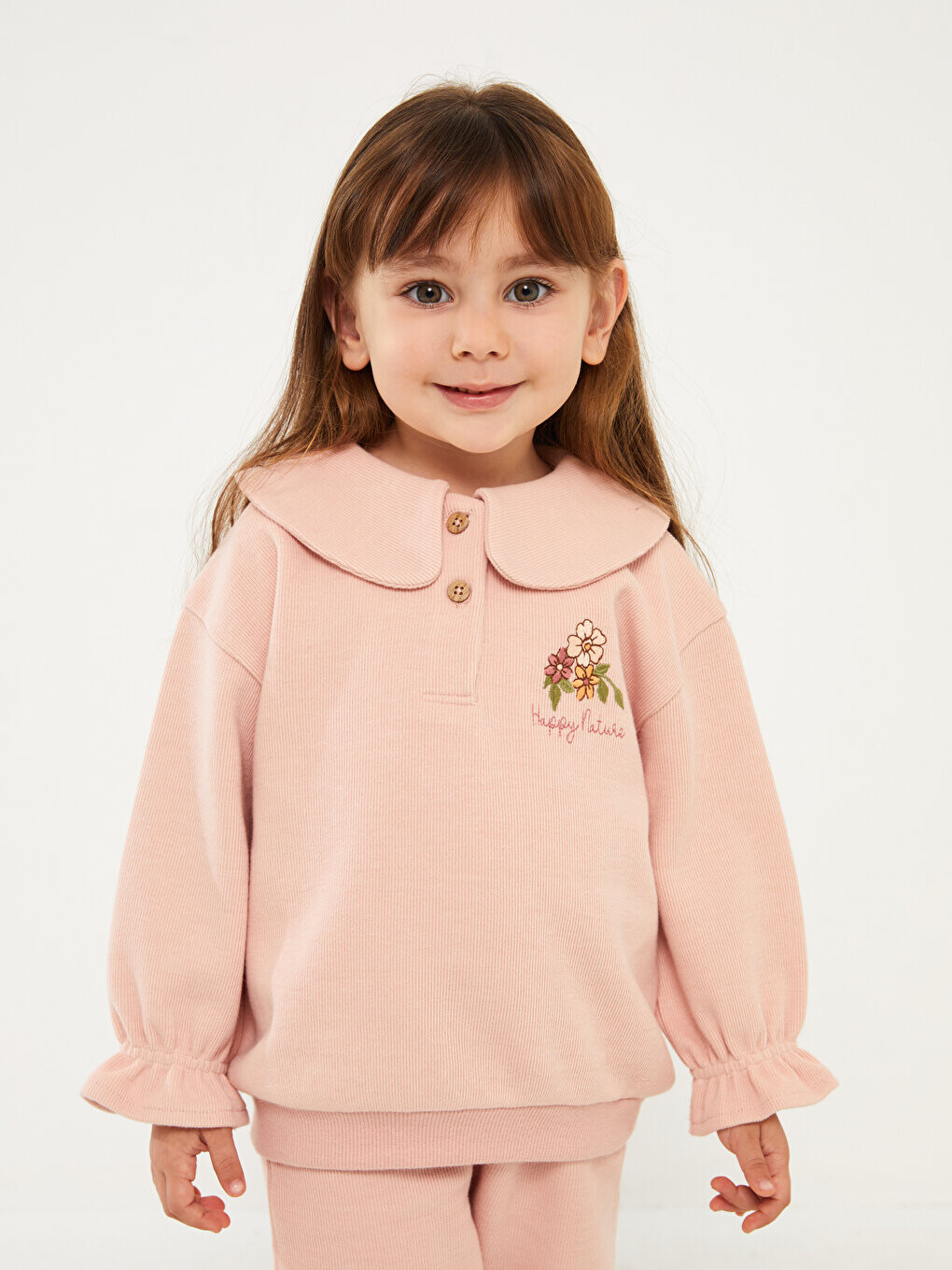 

Толстовка для маленьких девочек с вышивкой на воротнике Bebe LCW baby