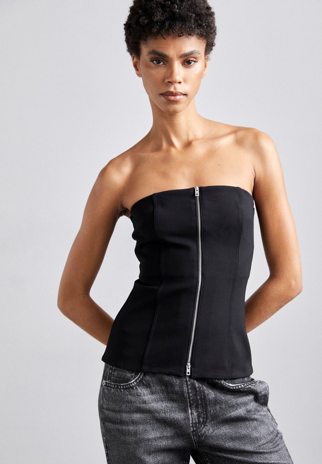 

Топ Irina Zip Strapless rag & bone, черный