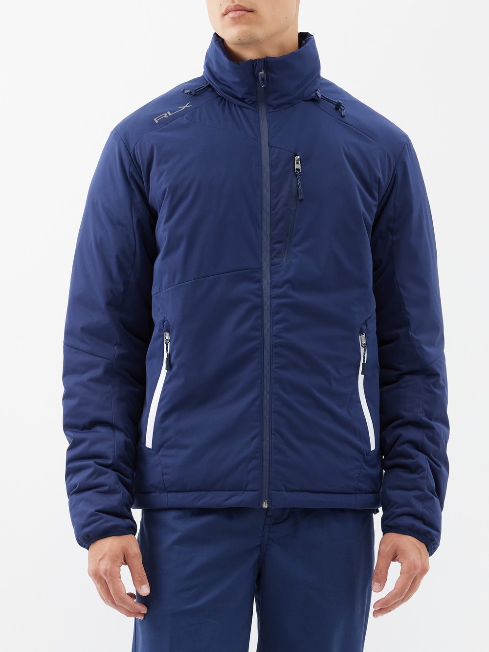 Куртка из переработанного волокна с капюшоном Polo Ralph Lauren, синий темно синяя куртка со скрытым капюшоном champion синий