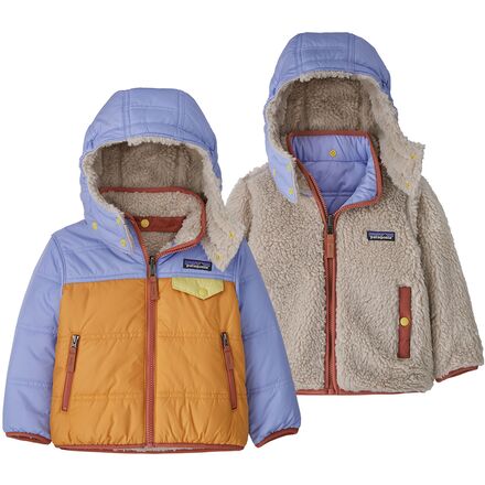Двусторонняя куртка Tribbles с капюшоном – для младенцев Patagonia, цвет Dried Mango
