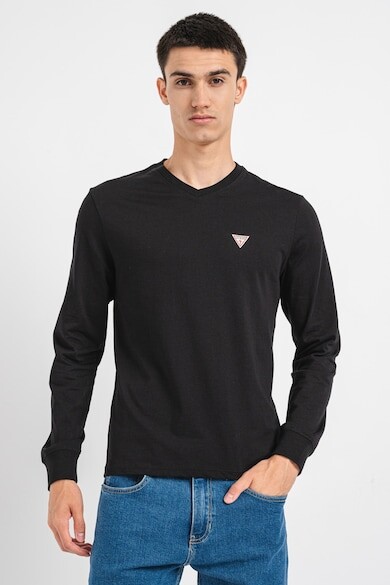 

Блуза Spitz с логотипом на груди GUESS JEANS, черный