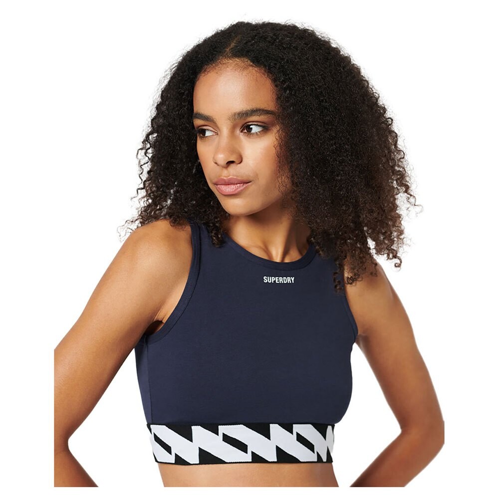 

Топ Superdry Code Elastic Crop, синий