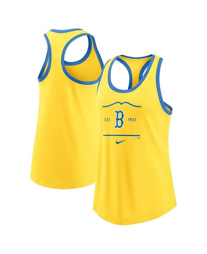 

Женская майка золотистого цвета Boston Red Sox City Connect Tri-Blend Nike, золото