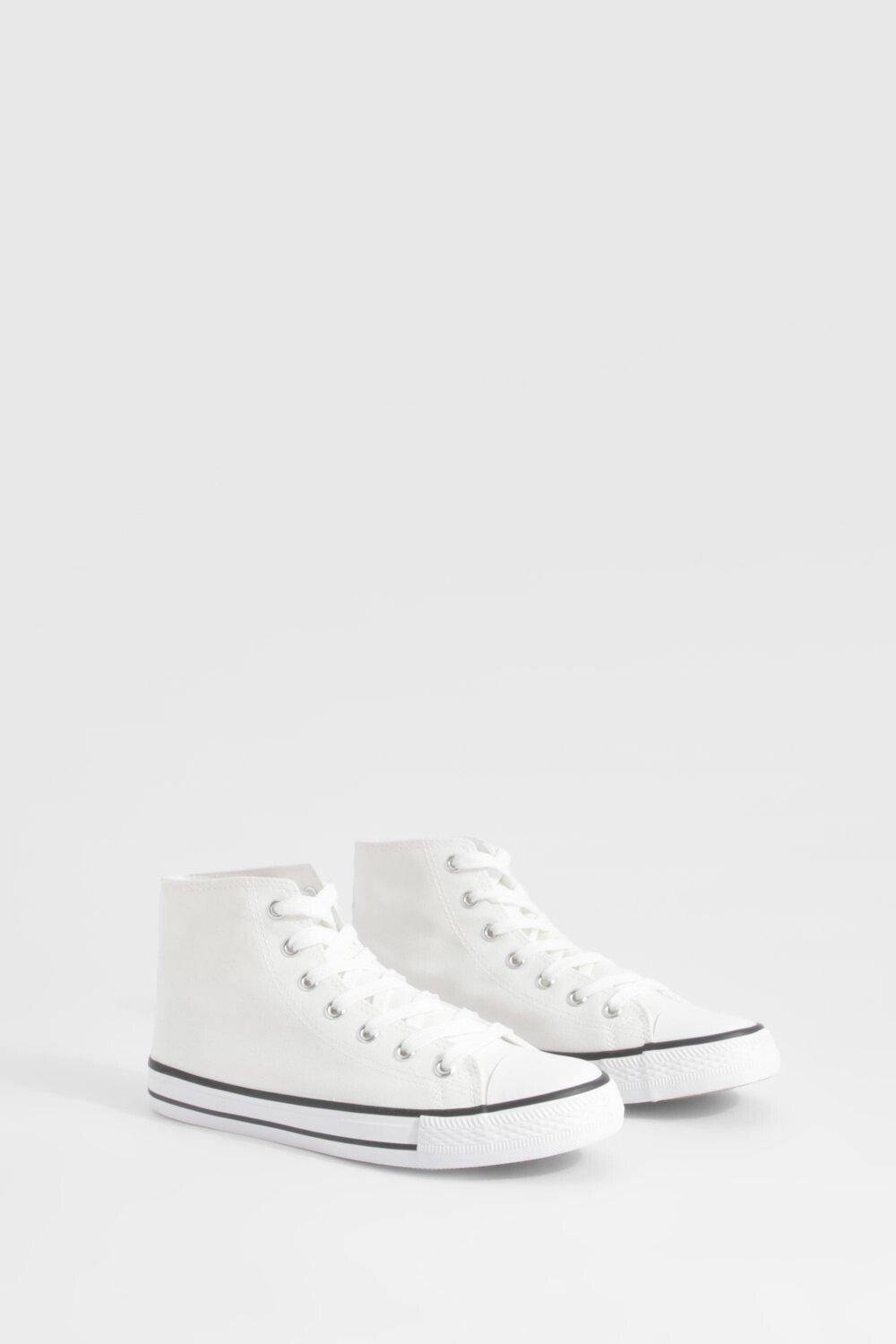 

Высокие кроссовки High Top Lace Up Trainers boohoo, белый