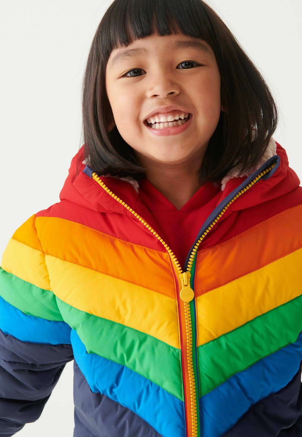 Зимнее пальто By Jools Oliver Shower Resistant Rainbow Longline Padded Little Bird, мультиколор