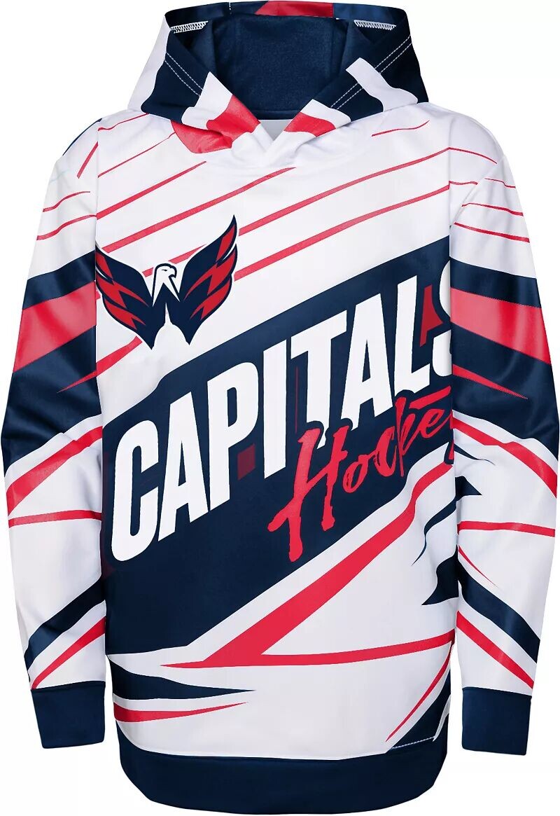 

Outerstuff Пуловер с капюшоном NHL Youth Washington Capitals темно-синего/белого цвета Adept Quarterback