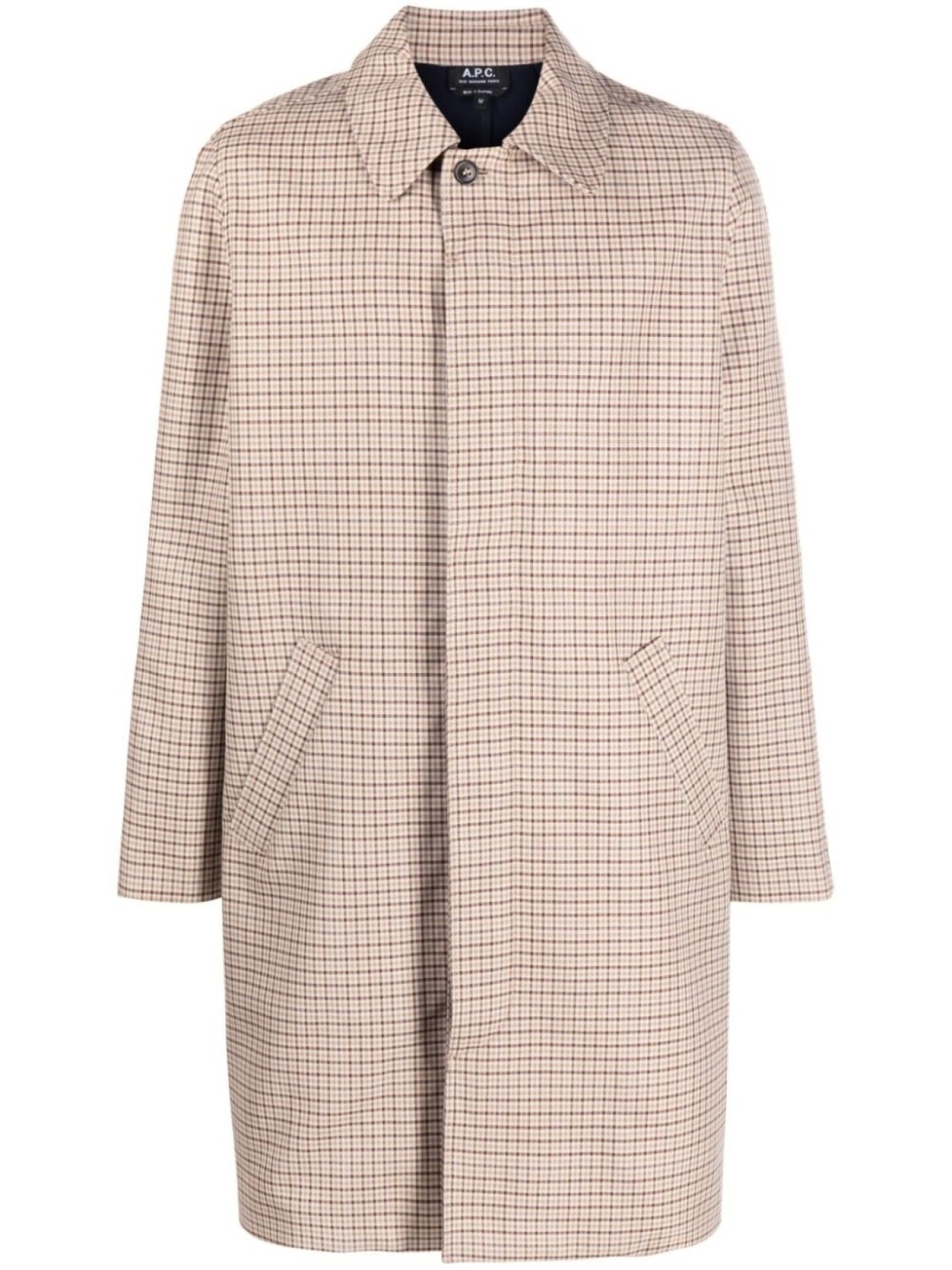 

A.P.C. клетчатое пальто, нейтральный цвет