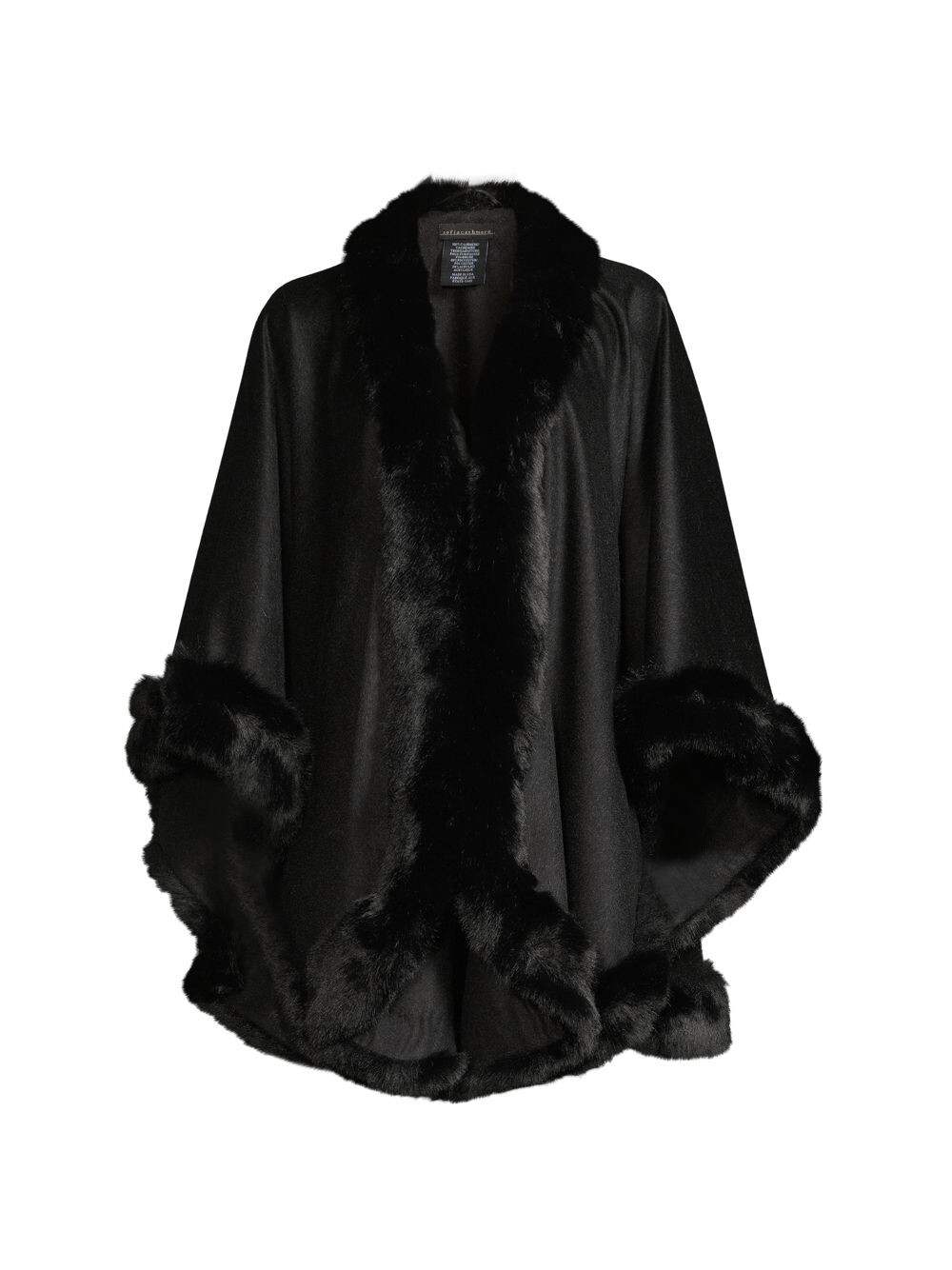 

U-Кейп из искусственного меха и кашемира Sofia Cashmere, угольный