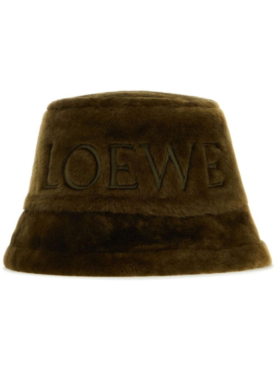 

LOEWE панама из овчины с вышитым логотипом, зеленый