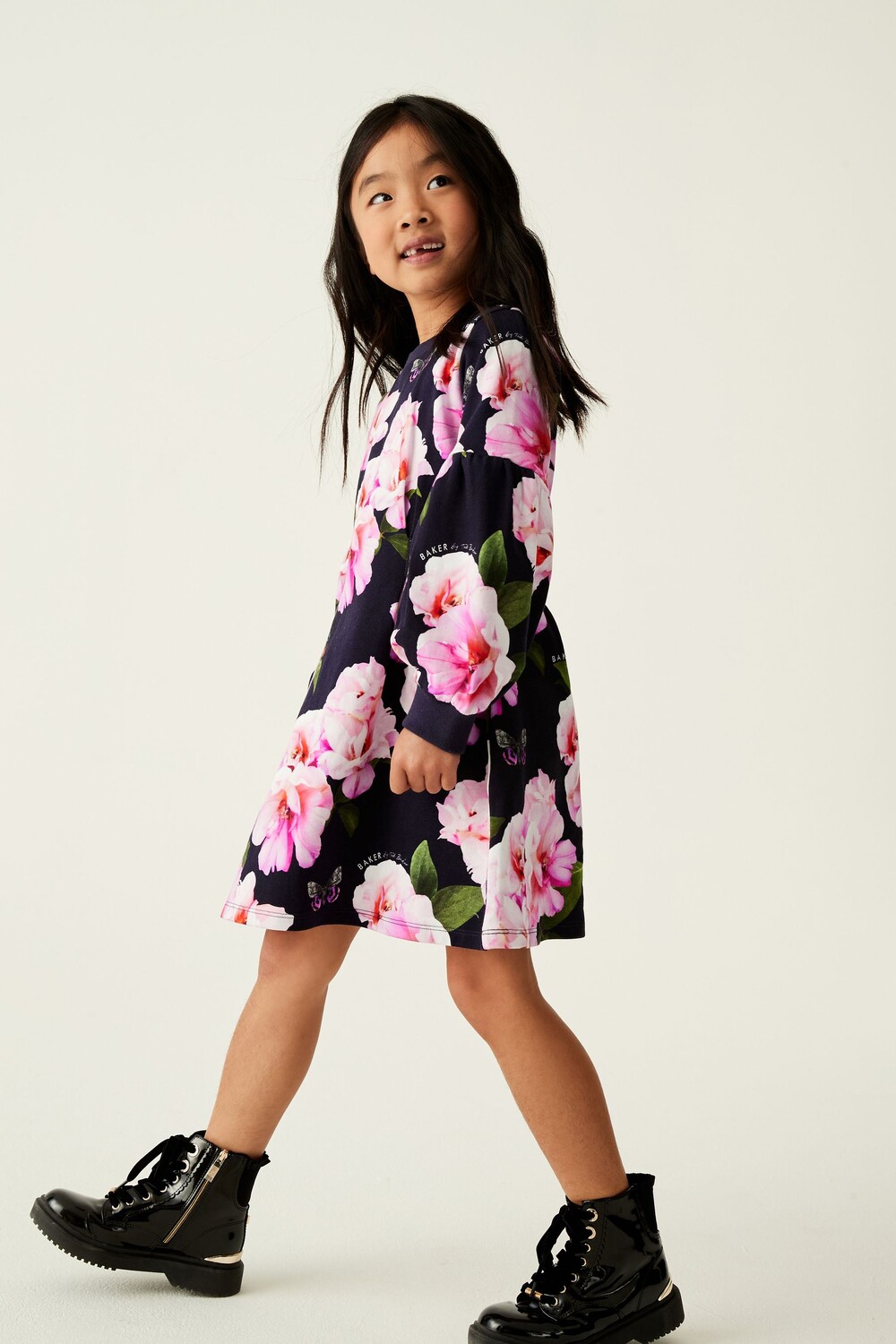 

Платье из джерси с цветочным принтом Baker by Ted Baker, синий