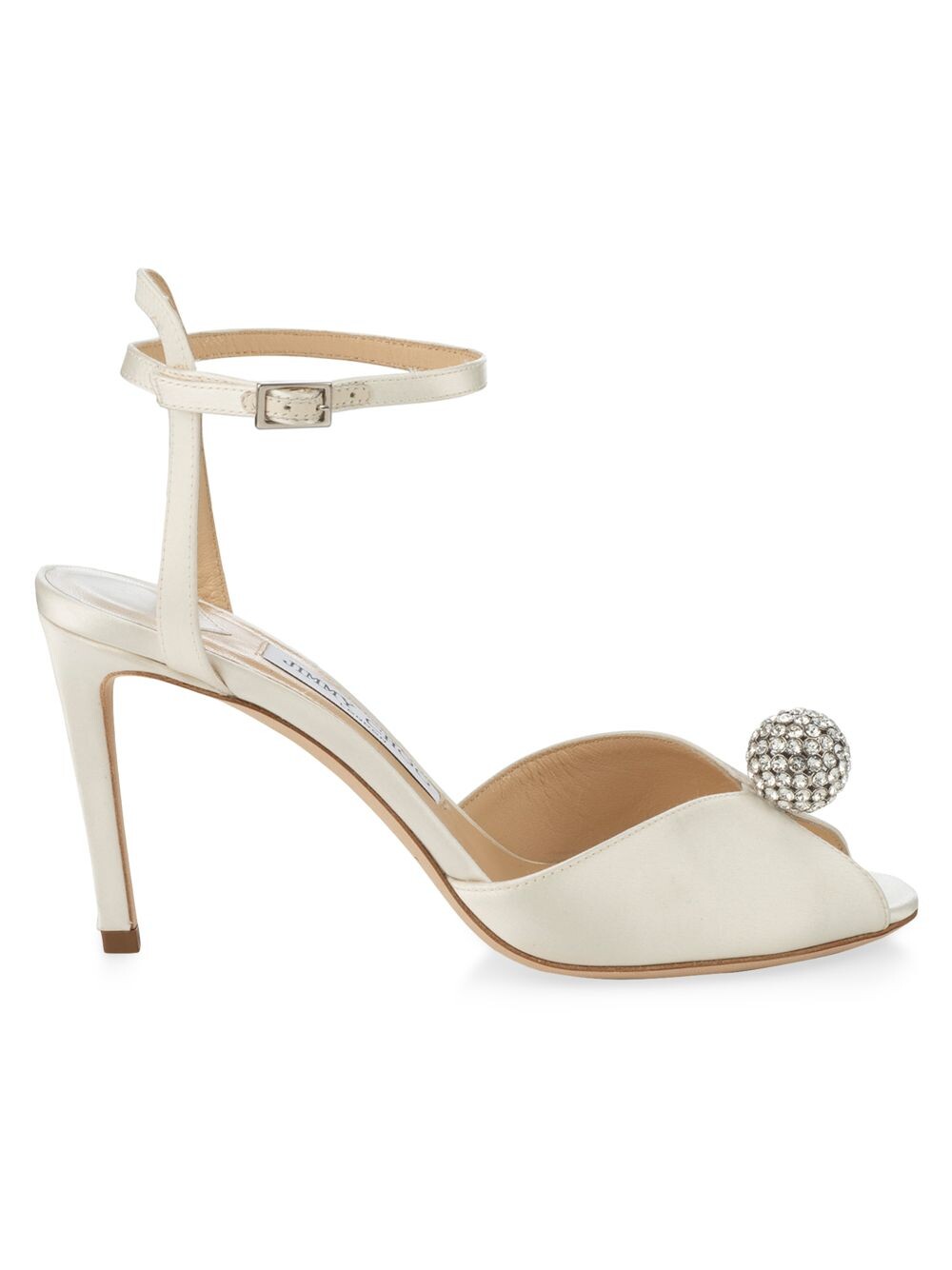 

Атласные сандалии Sacora 85MM Jimmy Choo, слоновая кость