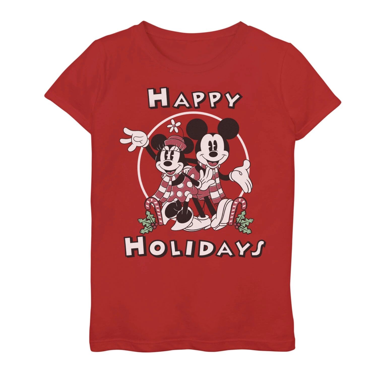 

Футболка с рисунком Микки и Минни Маус «Happy Holidays» для девочек 7–16 лет Licensed Character