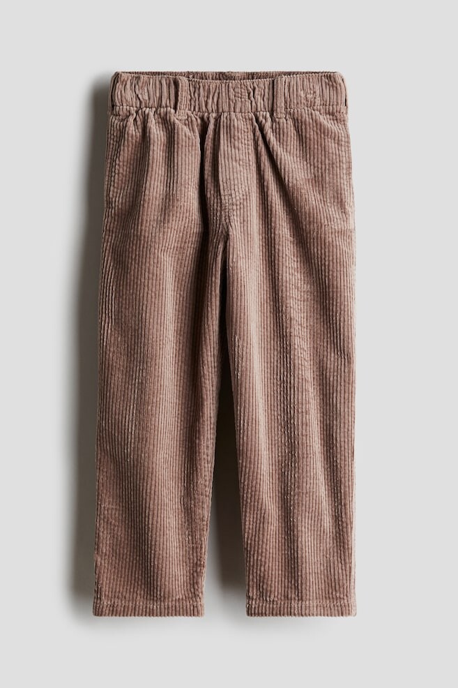 

Брюки из хлопкового вельвета H&M, коричневый