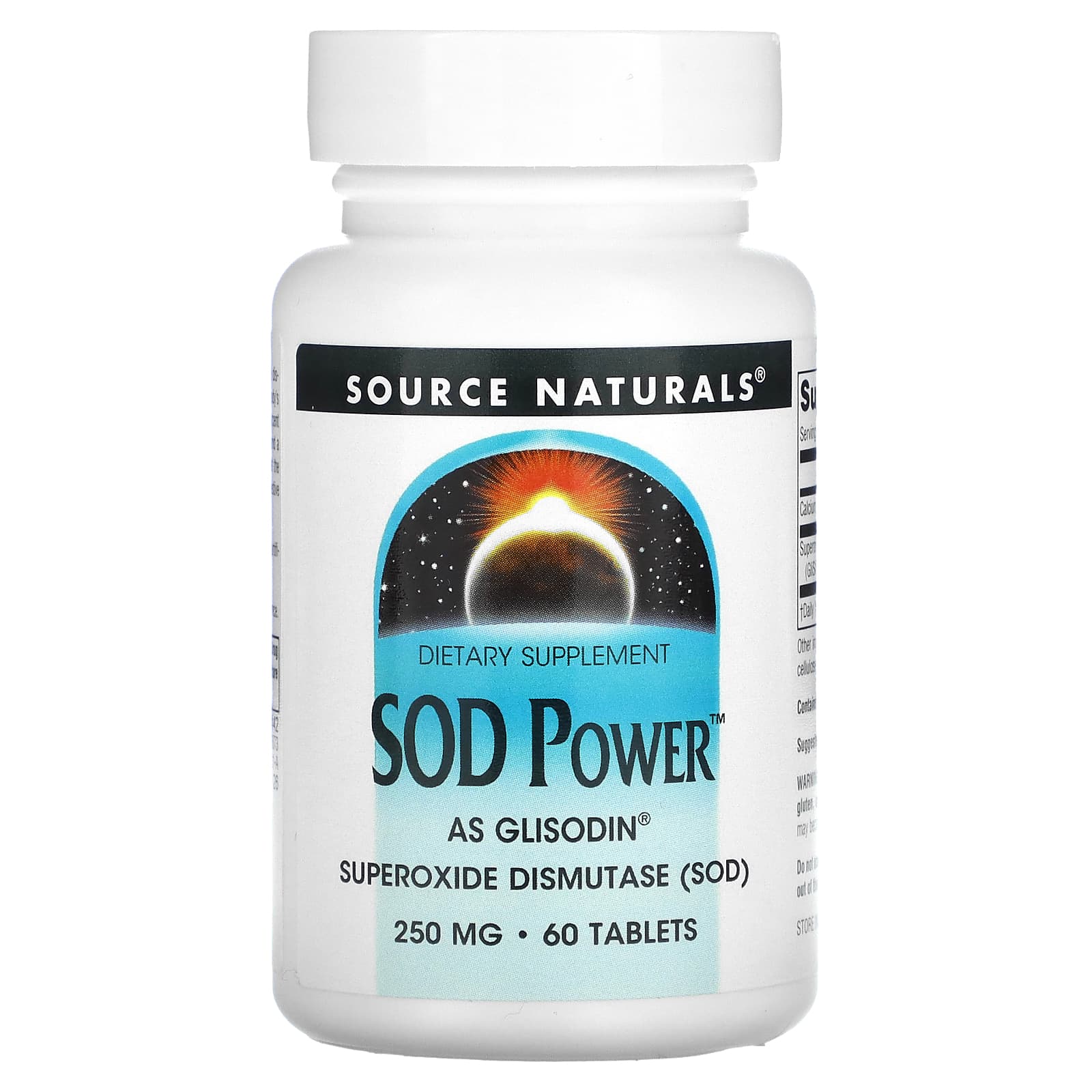 Source Naturals SOD Power 250 мг 60 таблеток source naturals athletic series транс феруловая кислота 250 мг 60 таблеток