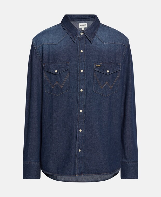 

Джинсовая рубашка с длинными рукавами, стандартный крой. Wrangler, синий