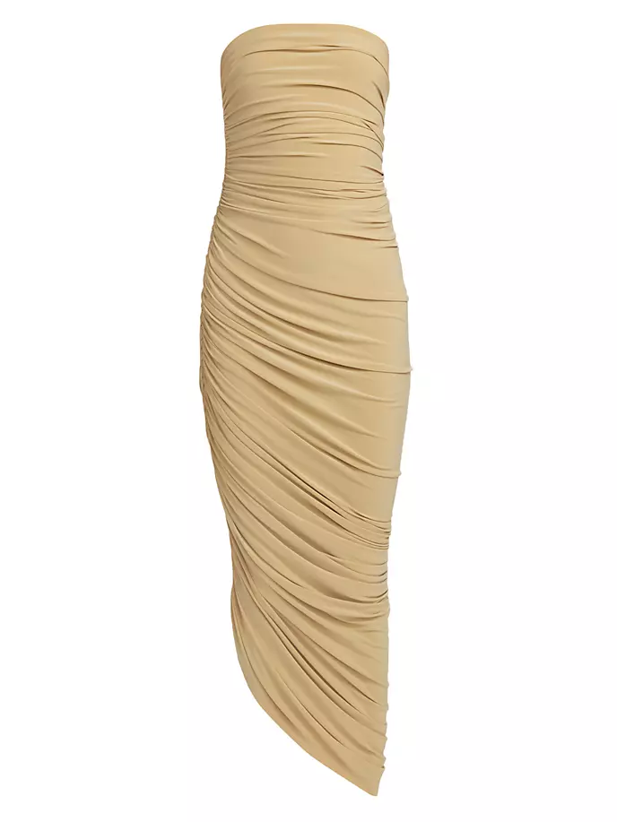 Платье без бретелек Diana со сборками Norma Kamali, цвет sand 32836