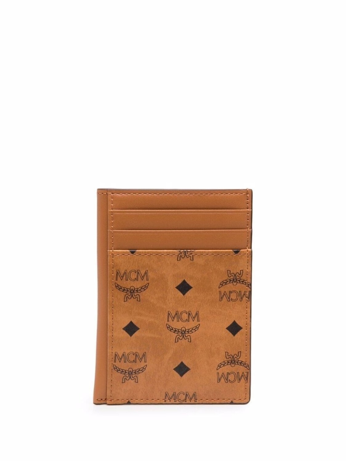 

MCM картхолдер с монограммой, коричневый