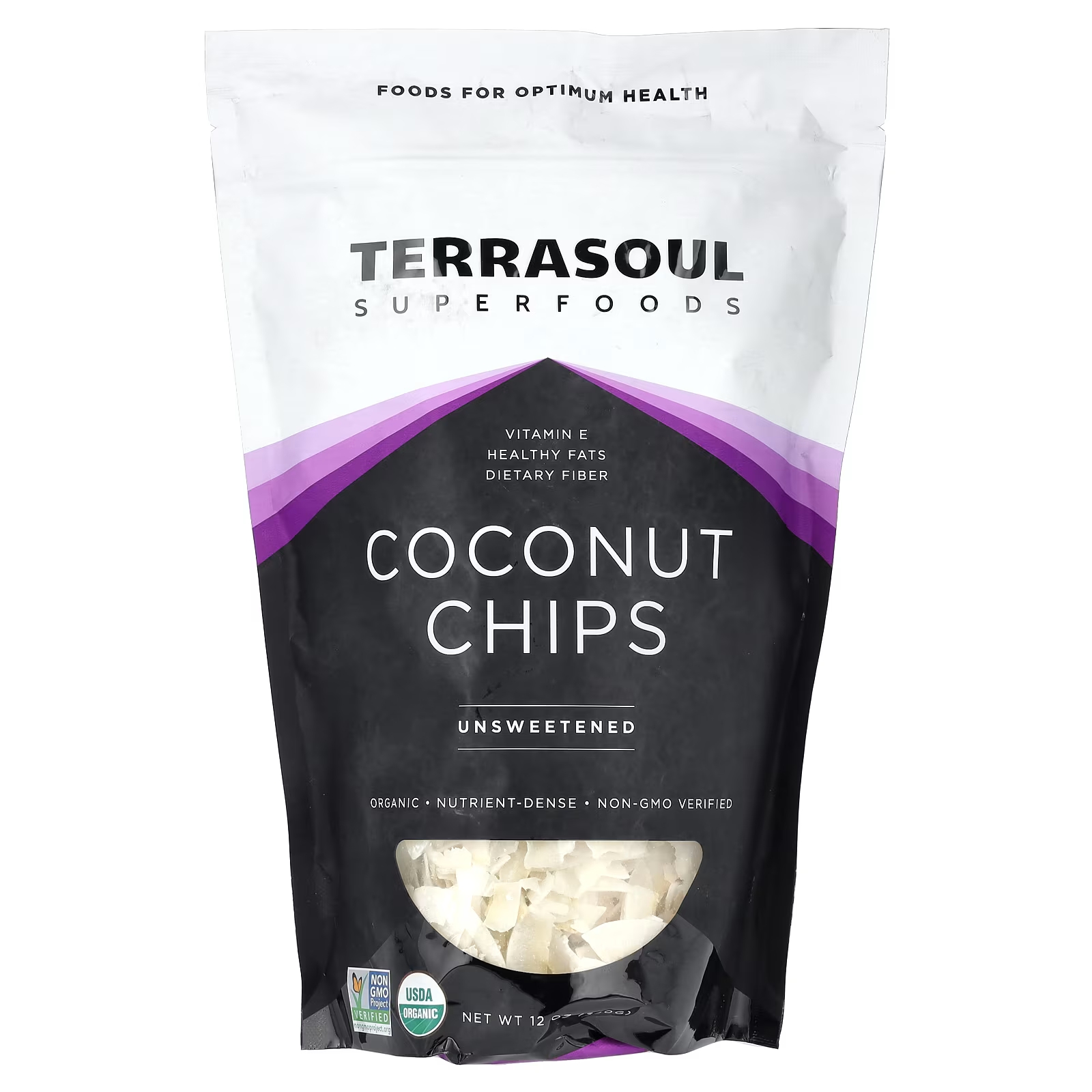 Чипсы Terrasoul Superfoods Coconut Chips Unsweetened, 340 г