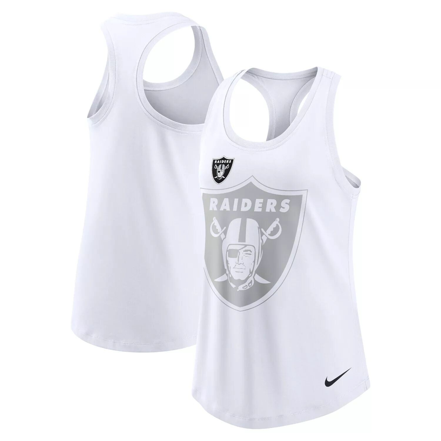 

Женская белая майка с вырезом-борцовкой Nike Las Vegas Raiders Tri-Blend Nike, Белый
