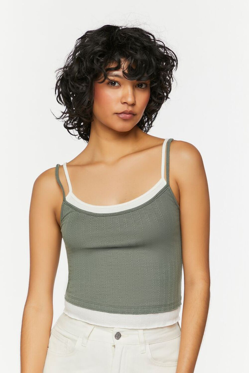 

Укороченная комбинированная майка Pointelle Forever 21