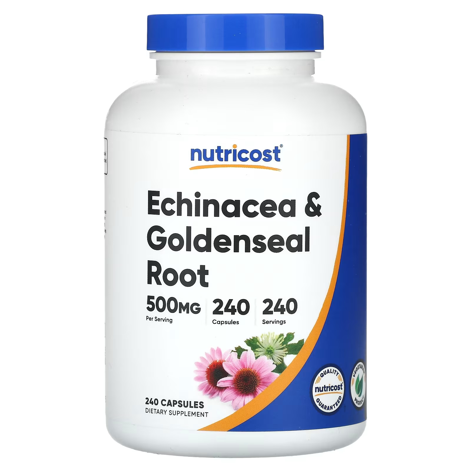 Эхинацея и корень желтокорня Nutricost 500 мг, 240 капсул