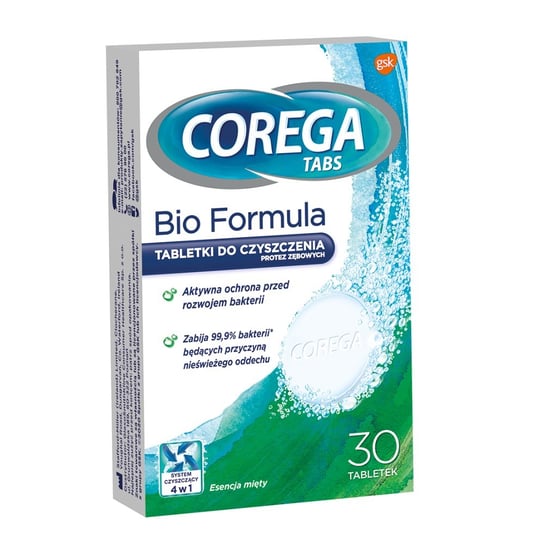 Таблетки для чистки зубных протезов, 30 таблеток. Corega, Tabs Bio Formula