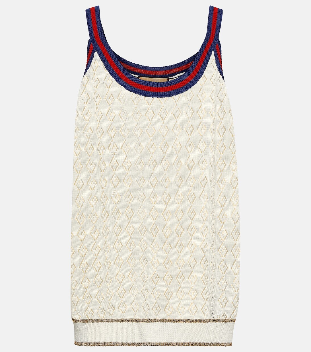 

Хлопковая майка с жаккардовым узором GG GUCCI, белый