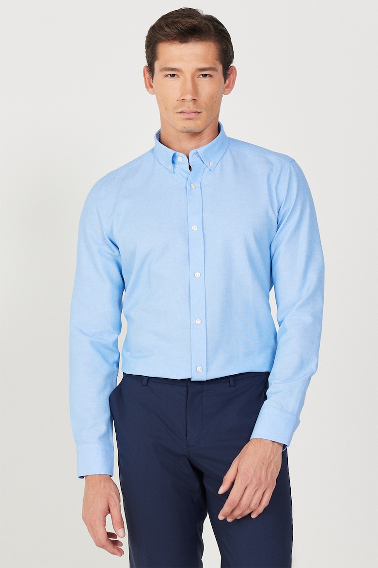 Рубашка из хлопка, на теле Ac&Co, синий