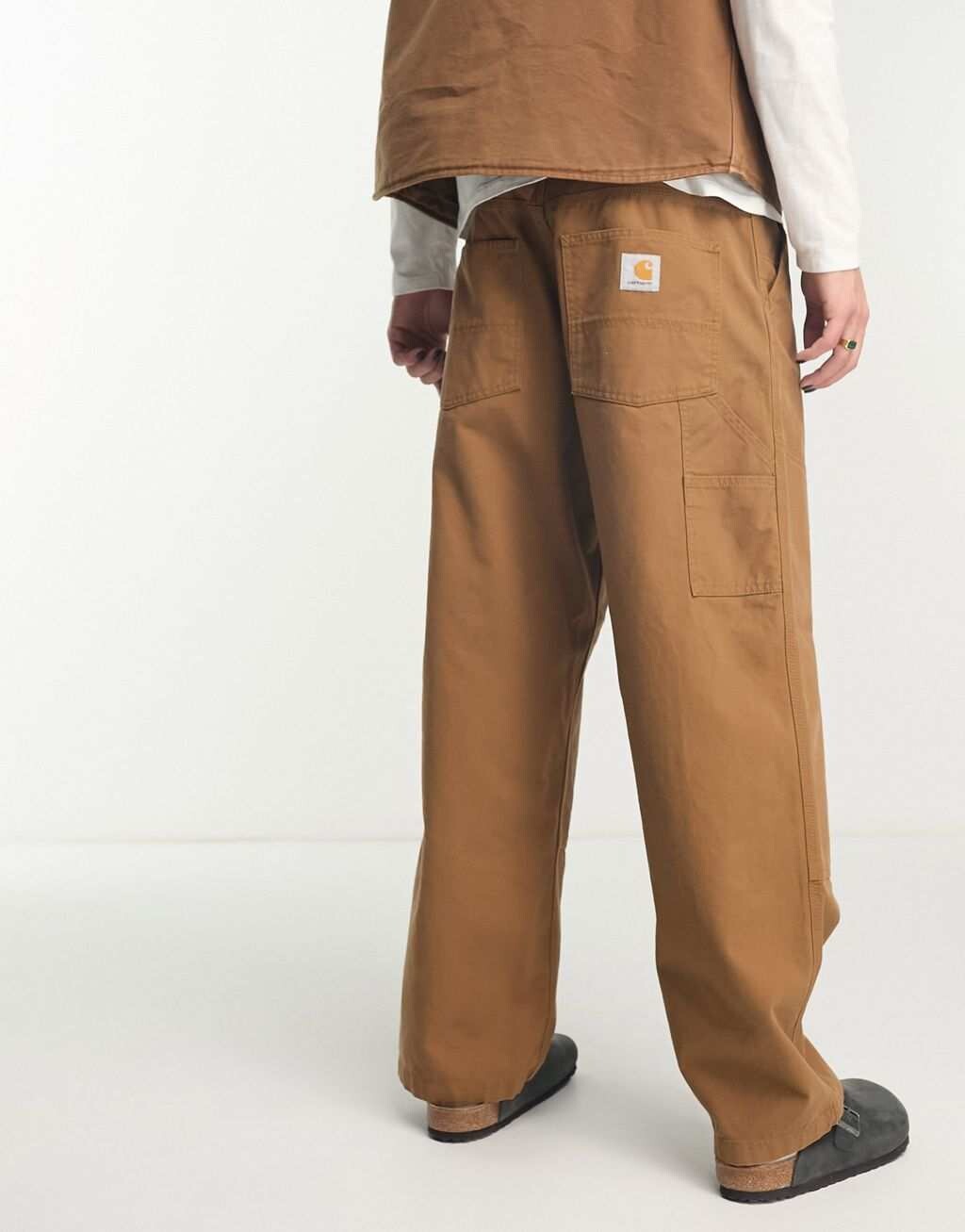 

Коричневые широкие брюки с широкими вставками Carhartt WIP, Коричневый