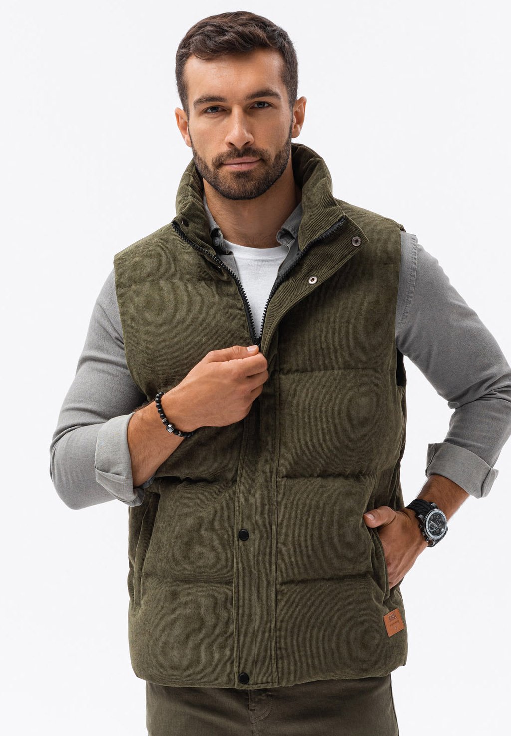 Жилет QUILTED Ombre, цвет olive рубашка ombre цвет olive