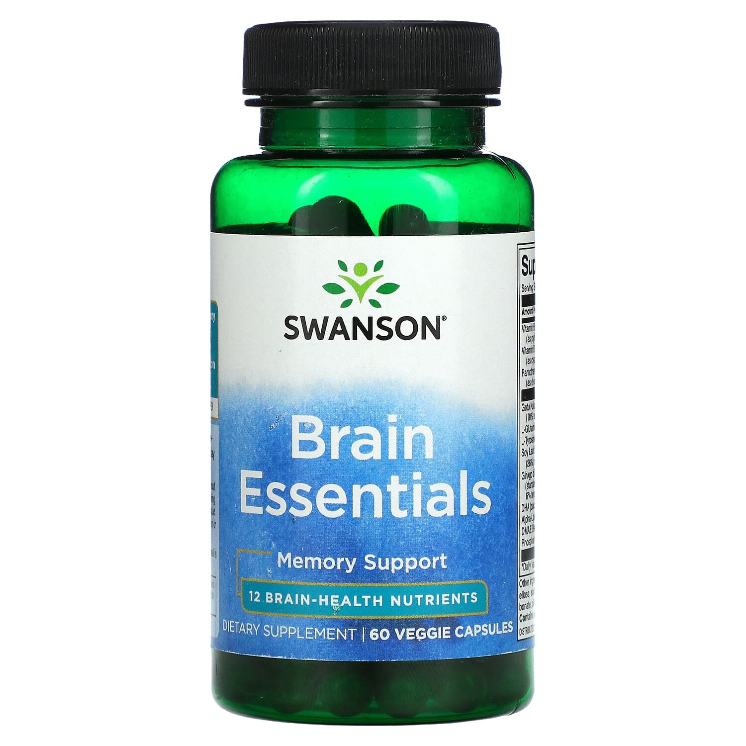 

Brain Essentials, 60 растительных капсул, Swanson