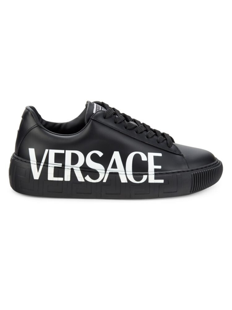 

Кожаные кроссовки с логотипом Versace, цвет Black White