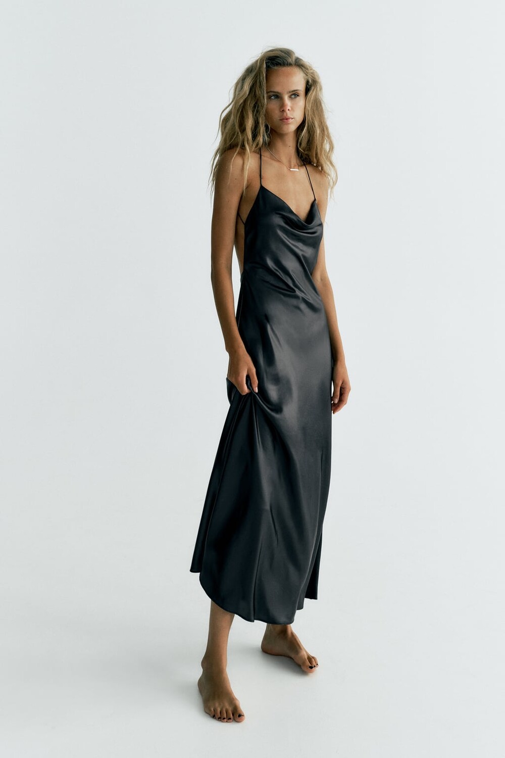 

Платье-комбинация ZARA, черный