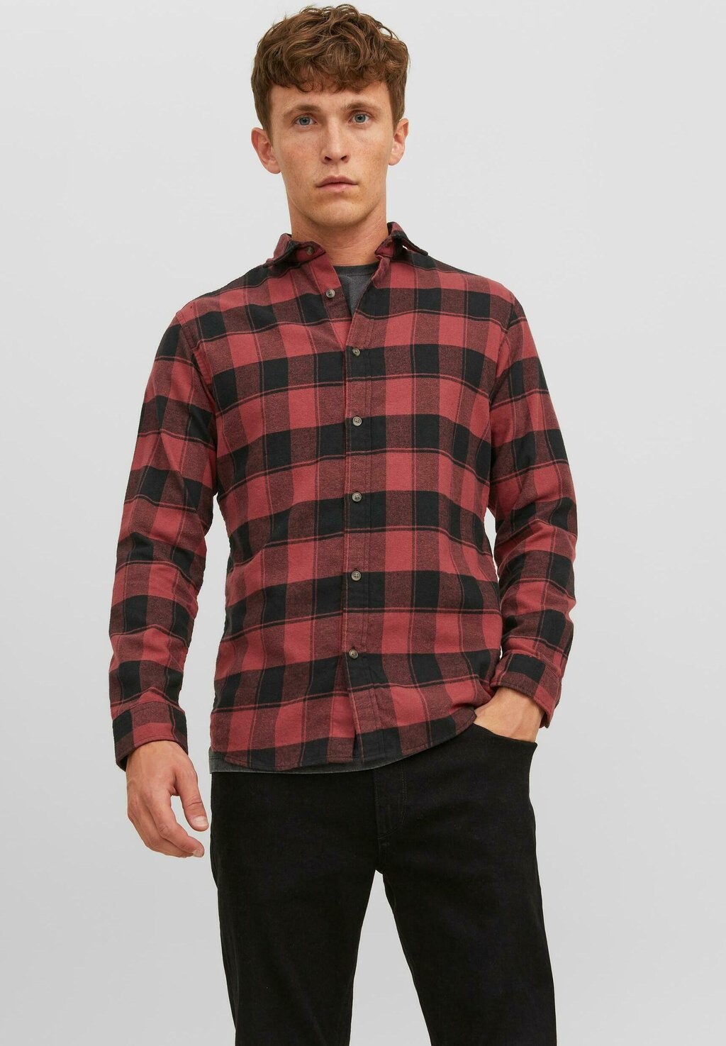 

Рубашка Jack & Jones, кирпично-красная