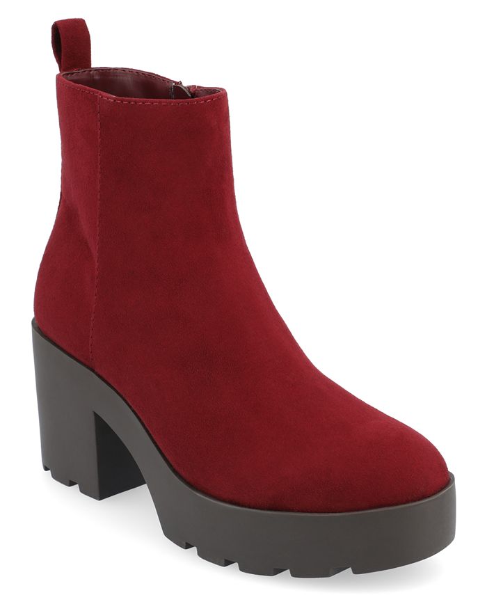 Женские ботинки с круглым носком Cassidy Tru Comfort на пенопластовой протекторной подошве Journee Collection, красный