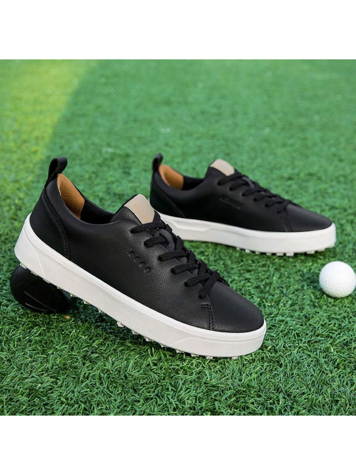 Мужские туфли для гольфа на открытом воздухе с профессиональной противоскользящей подошвой, черный