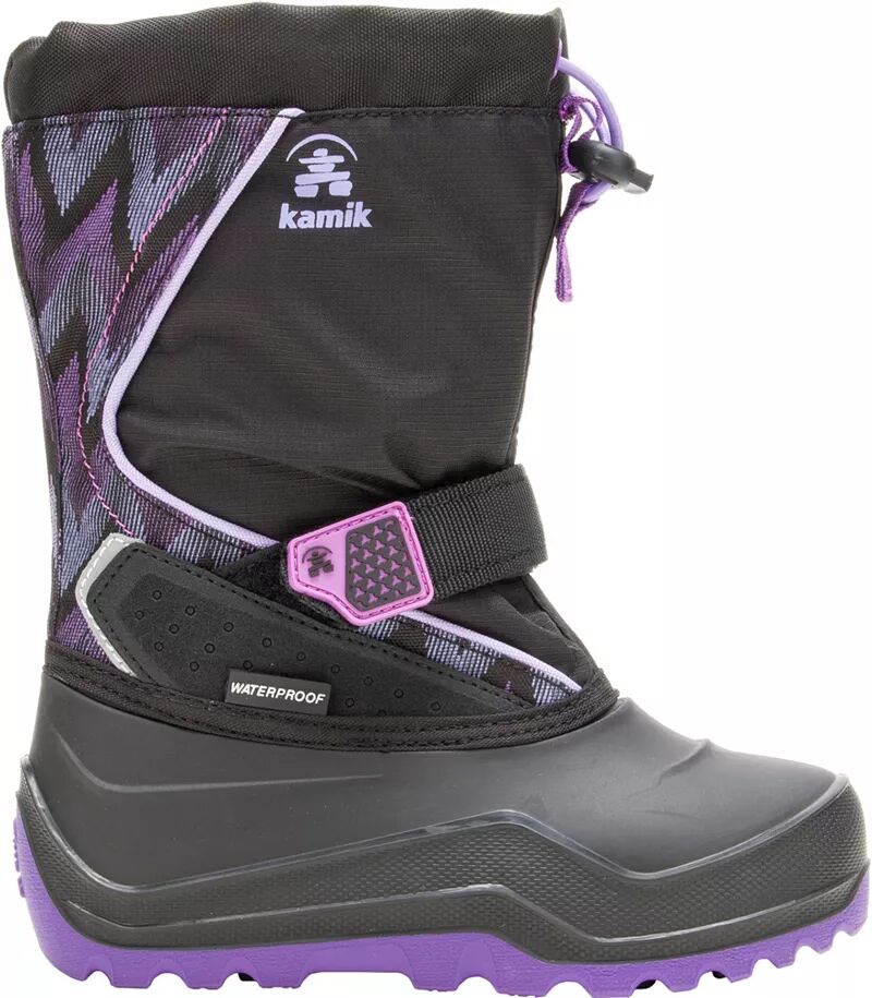 зимние ботинки snowfall p kamik цвет black purple Детские зимние ботинки Kamik Snowfall 2, черный/фиолетовый